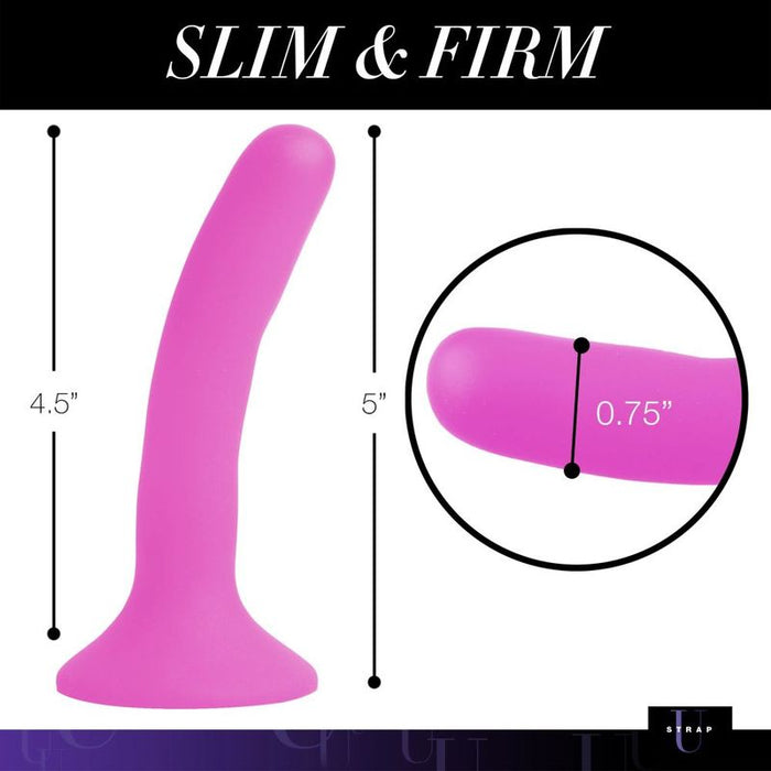 Strap U Pink Silicone Strap-On Dildo, Small, Pink