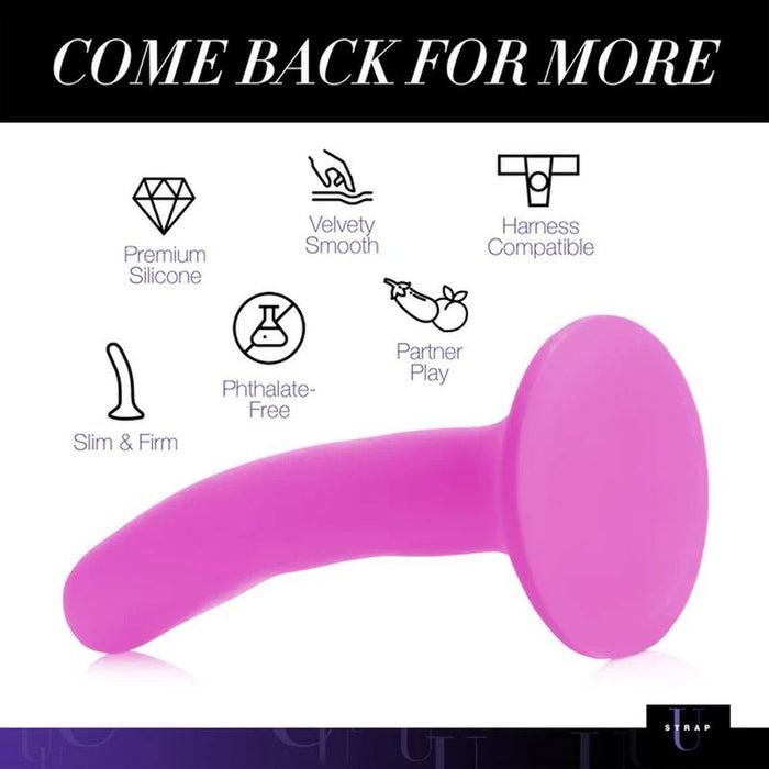 Strap U Pink Silicone Strap-On Dildo, Small, Pink
