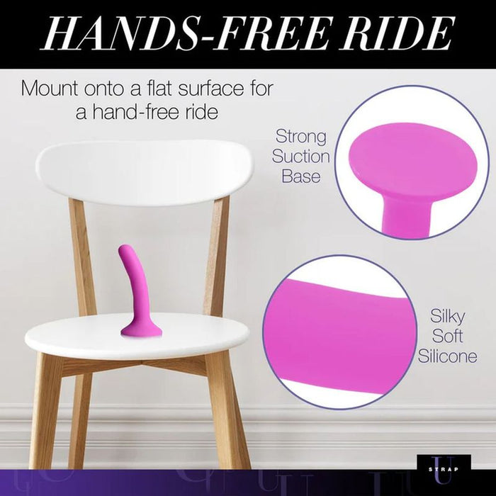 Strap U Pink Silicone Strap-On Dildo, Small, Pink