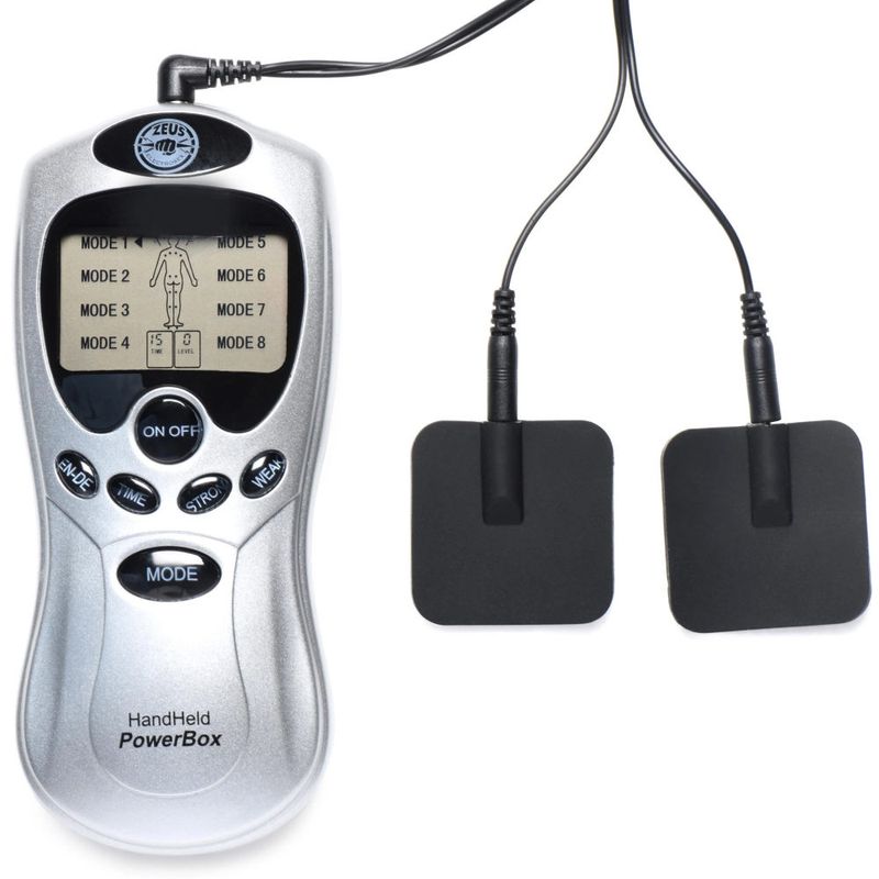 Zeus Handheld 8 Mode Power Box with Black Pads, Silver
