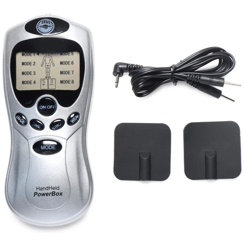 Zeus Handheld 8 Mode Power Box with Black Pads, Silver