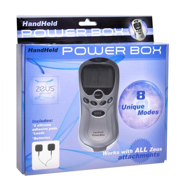 Zeus Handheld 8 Mode Power Box with Black Pads, Silver