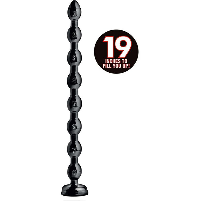 Hosed Beaded Anal Snake, 19"/48cm, Black