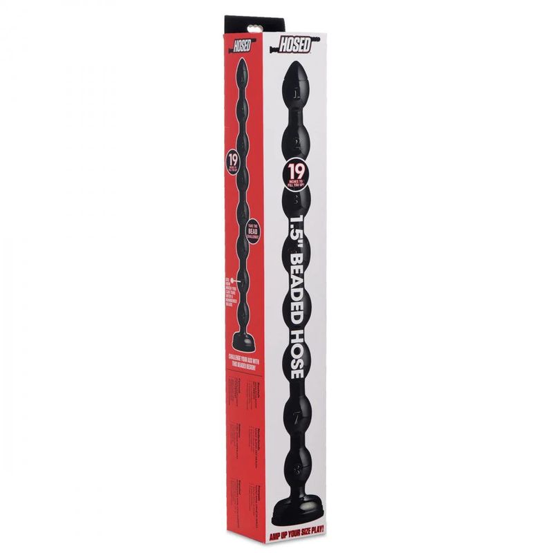 Hosed Beaded Anal Snake, 19"/48cm, Black
