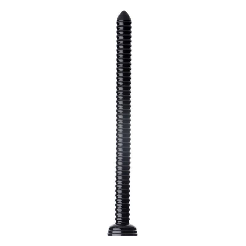 Hosed Ribbed Anal Snake, 19in/48cm, Black