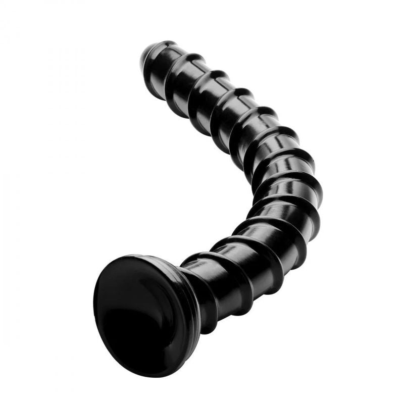 Hosed Swirl Thick Anal Snake, 18"/20cm, Black