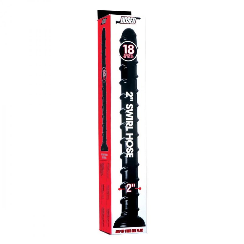 Hosed Swirl Thick Anal Snake, 18"/20cm, Black