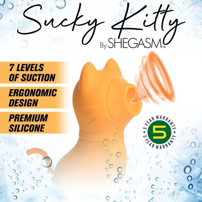 Shegasm Sucky Kitty 7X Clitoral Stimulator, Orange