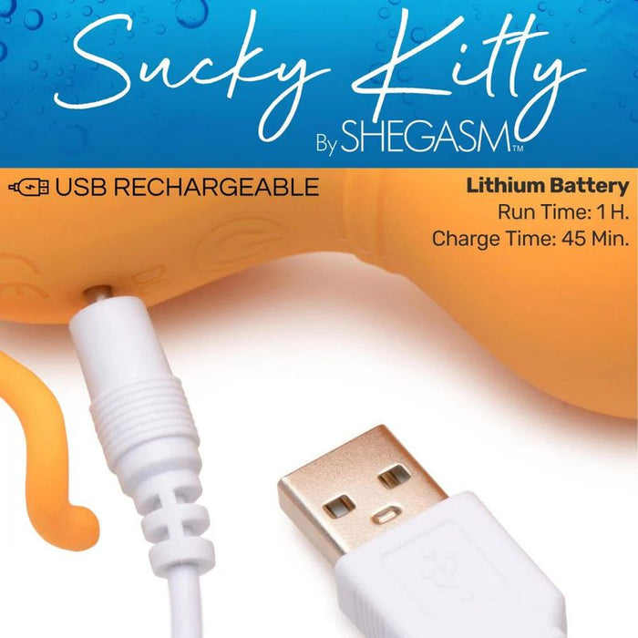 Shegasm Sucky Kitty 7X Clitoral Stimulator, Orange