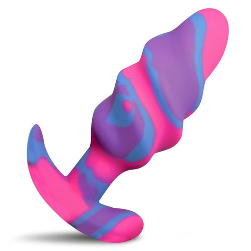 Creature Cocks Unicorn Swirl Silicone Butt Plug, Medium, 4.5", Mixed