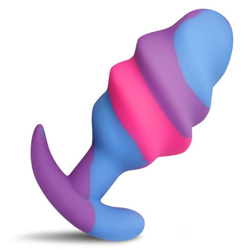 Creature Cocks Unicorn Swirl Silicone Butt Plug, Large, Mixed