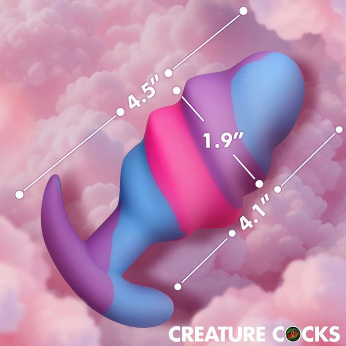 Creature Cocks Unicorn Swirl Silicone Butt Plug, Large (4.5"), Mixed