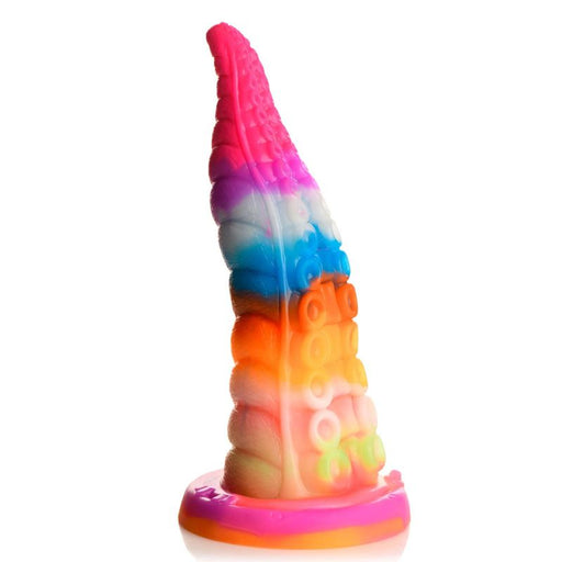 Creature Cocks Luminoctopus GITD Tentacle Dildo, 7.2", Rainbow