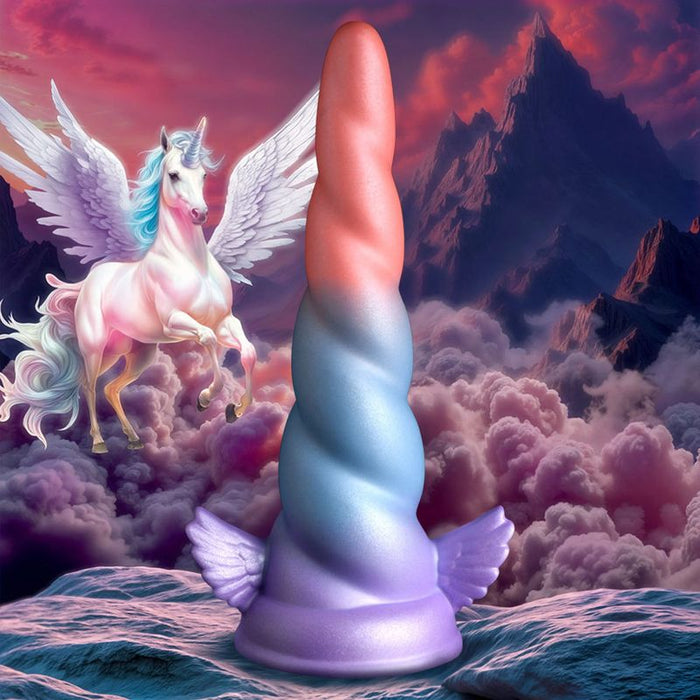 Creature Cocks Dream Rider Silicone Dildo, 7.2", Rainbow