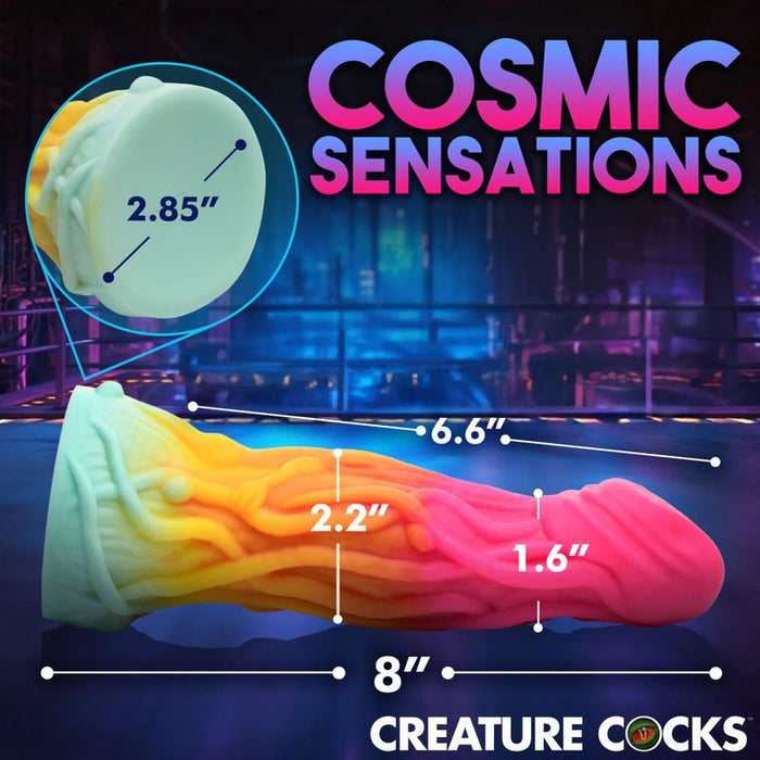 Creature Cocks Shape Shifter Alien Silicone Dildo, 7.2", Rainbow