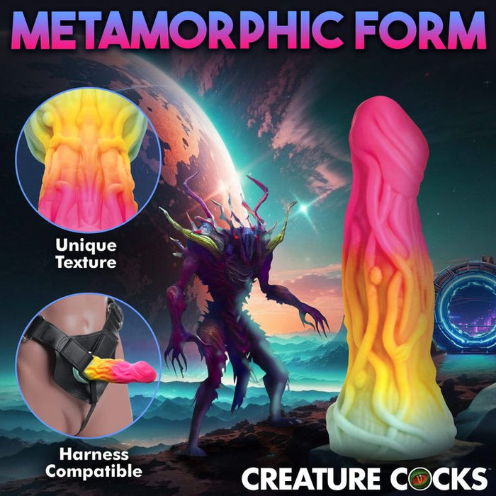 Creature Cocks Shape Shifter Alien Silicone Dildo, 7.2", Rainbow