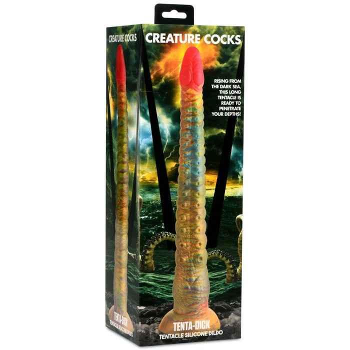 Creature Cocks Tenta Dick Tentacle Silicone Dildo, 12.6", Rainbow