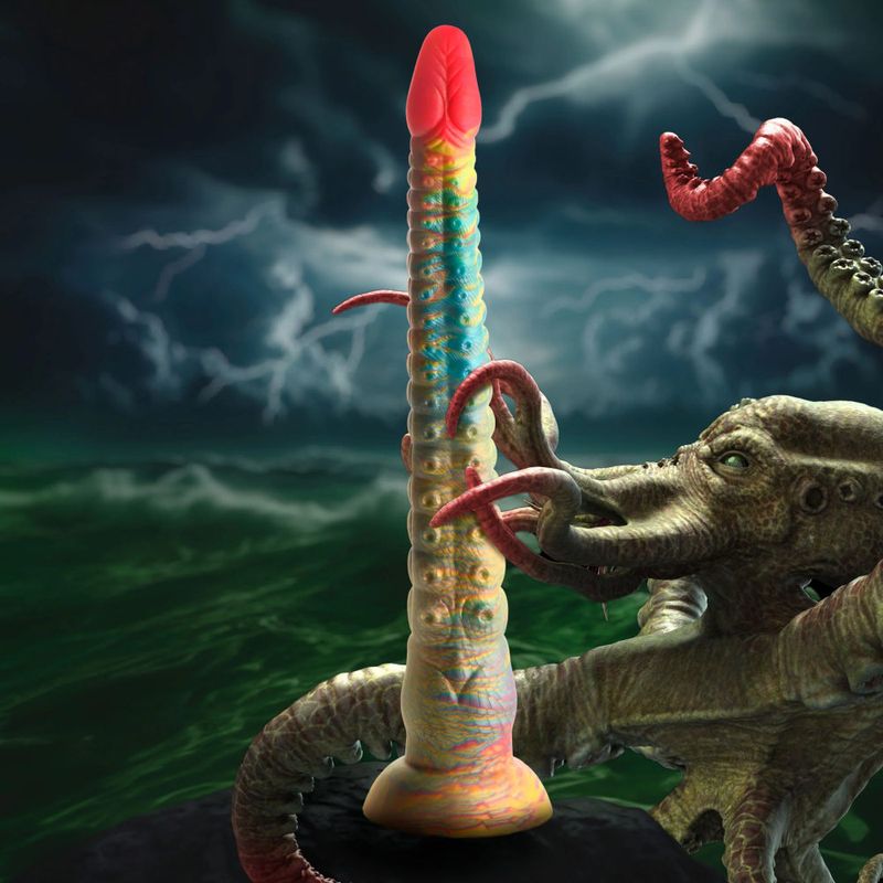 Creature Cocks Tenta Dick Tentacle Silicone Dildo, 12.6", Rainbow