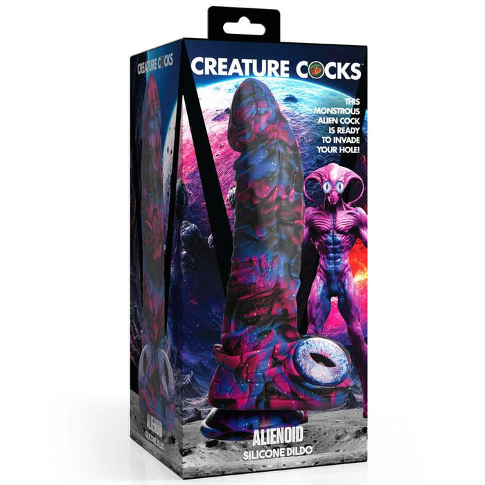 Creature Cocks Alienoid Silicone Dildo, 8.8", Mixed