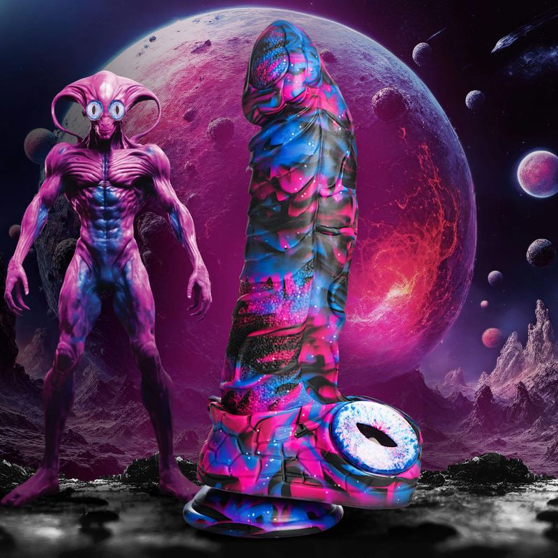 Creature Cocks Alienoid Silicone Dildo, 8.8", Mixed