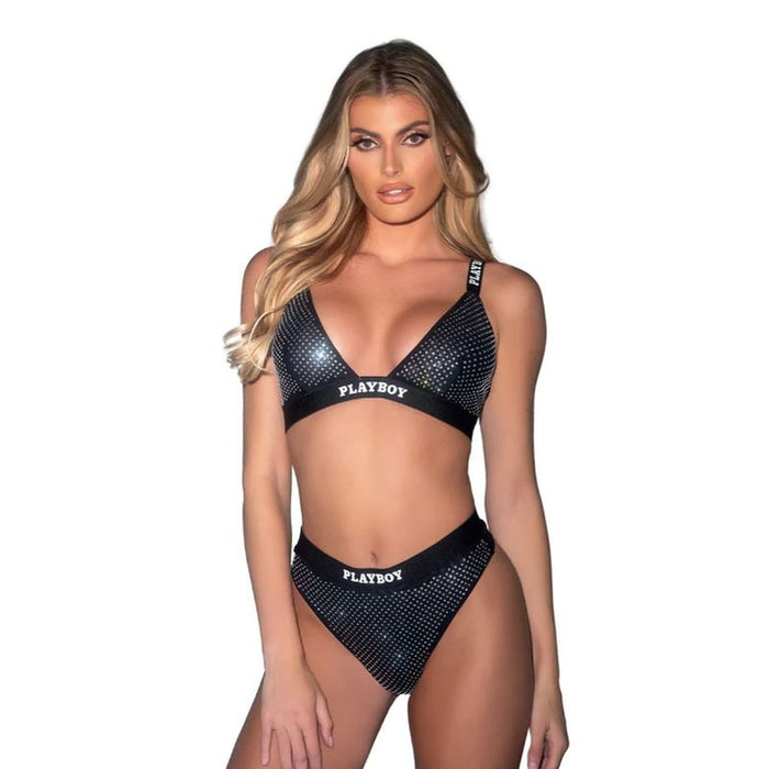 Playboy Disco Fever 2-Piece Set, Black, XS, S, M, L