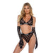 Playboy Flocked Bunny 2-Piece Lingerie Set,
