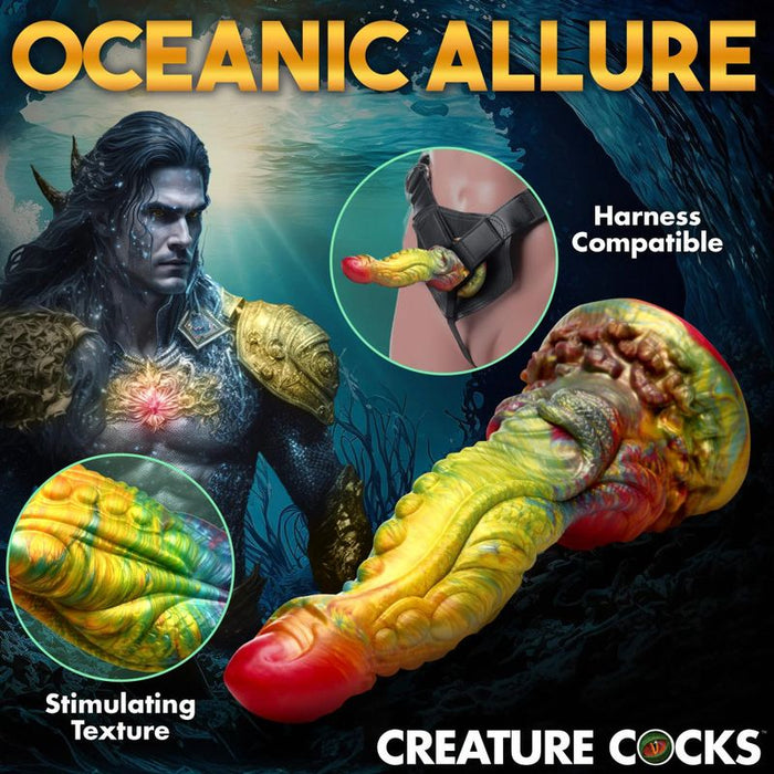 Creature Cocks Majestic Merman Silicone Dildo, 10", Rainbow