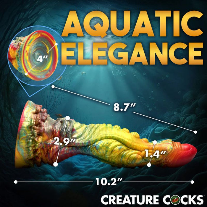 Creature Cocks Majestic Merman Silicone Dildo, 10", Rainbow