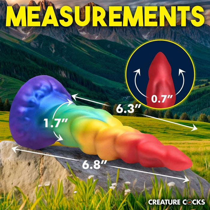 Creature Cocks Magic Rider Unicorn Silicone Dildo, Rainbow