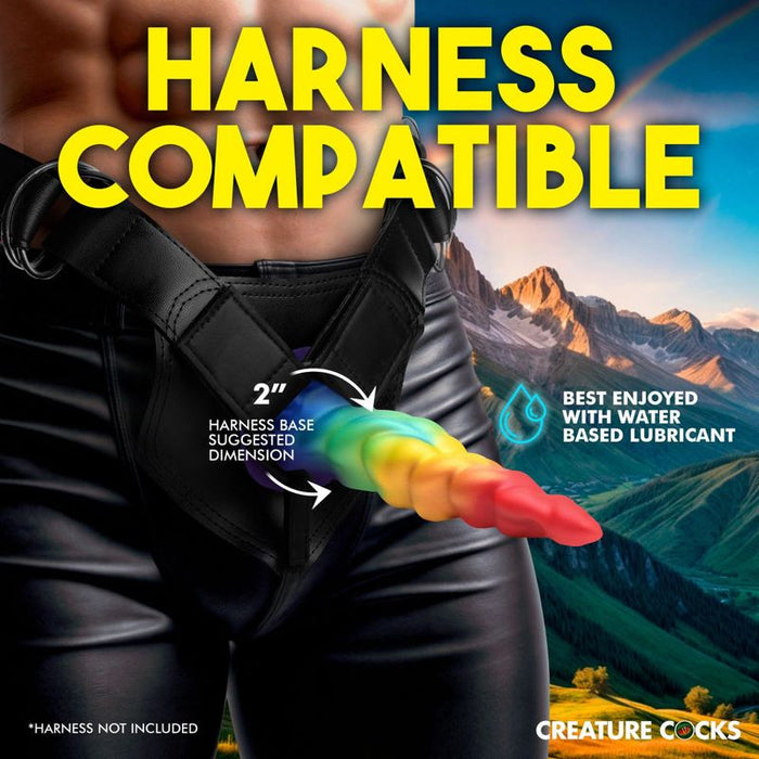 Creature Cocks Magic Rider Unicorn Silicone Dildo, Rainbow
