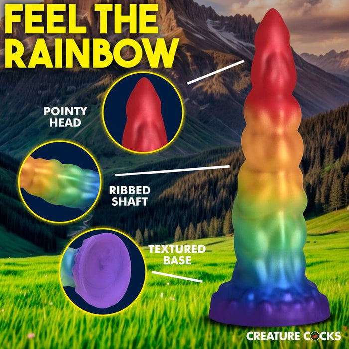 Creature Cocks Magic Rider Unicorn Silicone Dildo, Rainbow