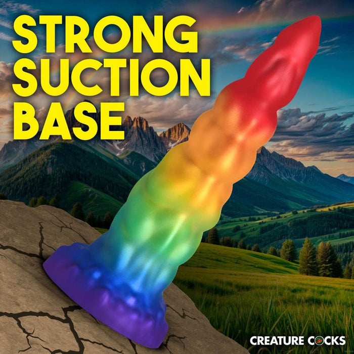 Creature Cocks Magic Rider Unicorn Silicone Dildo, Rainbow