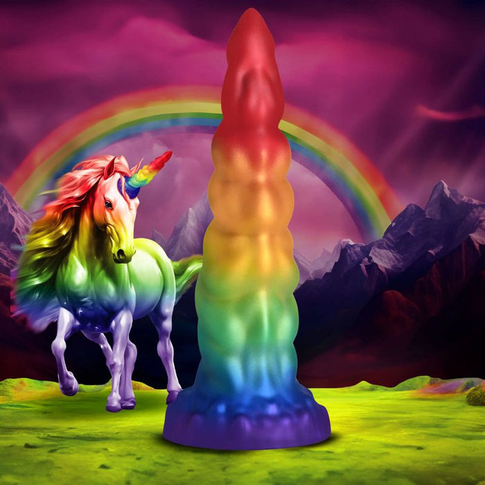 Creature Cocks Magic Rider Unicorn Silicone Dildo, Rainbow