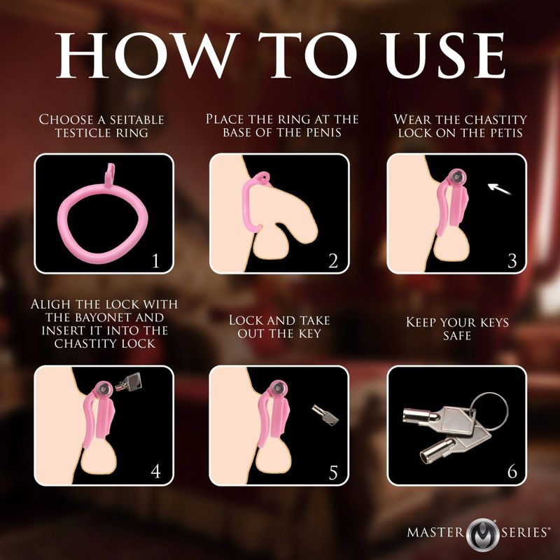 Master Series Pussification Vulva Chastity Cage, Pink