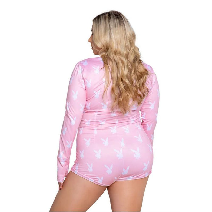 Playboy Slumber Bunny Romper, Pink, S/M, M/L, L/XL