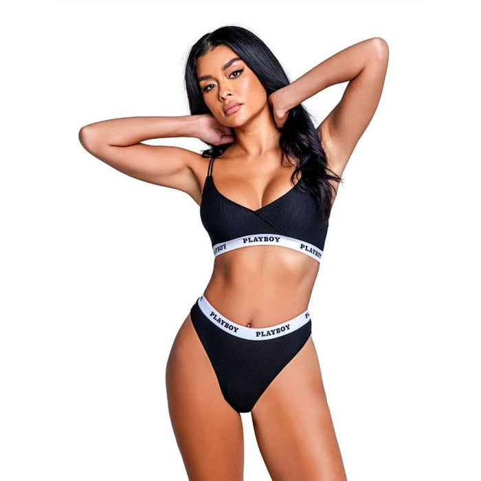 Playboy Lifestyle Bunny 2-Piece Set, Black/White, S/M, M/L, L/XL
