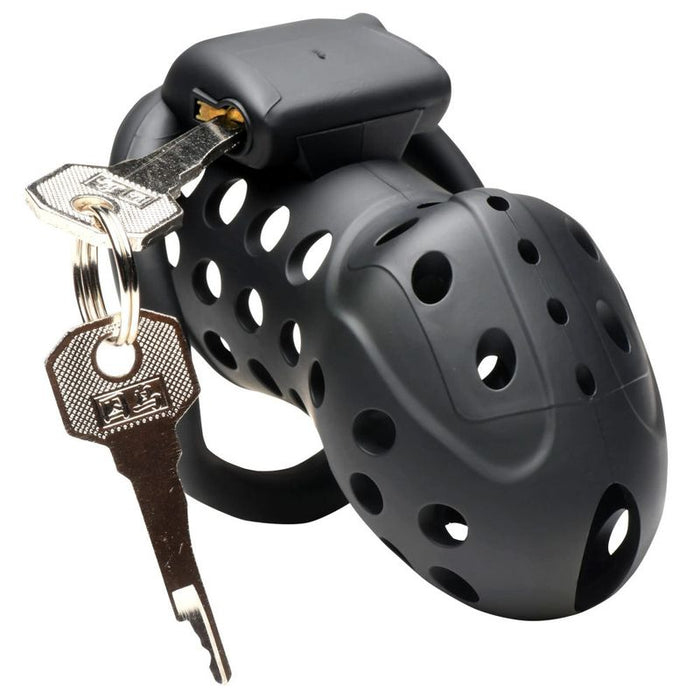 Master Series Lock Down Chastity Cage, Black