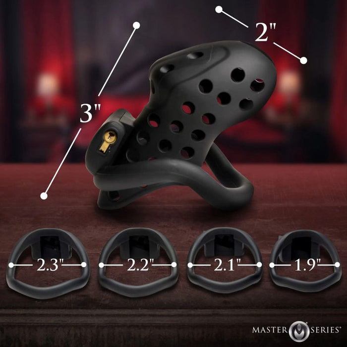 Master Series Lock Down Chastity Cage, Black