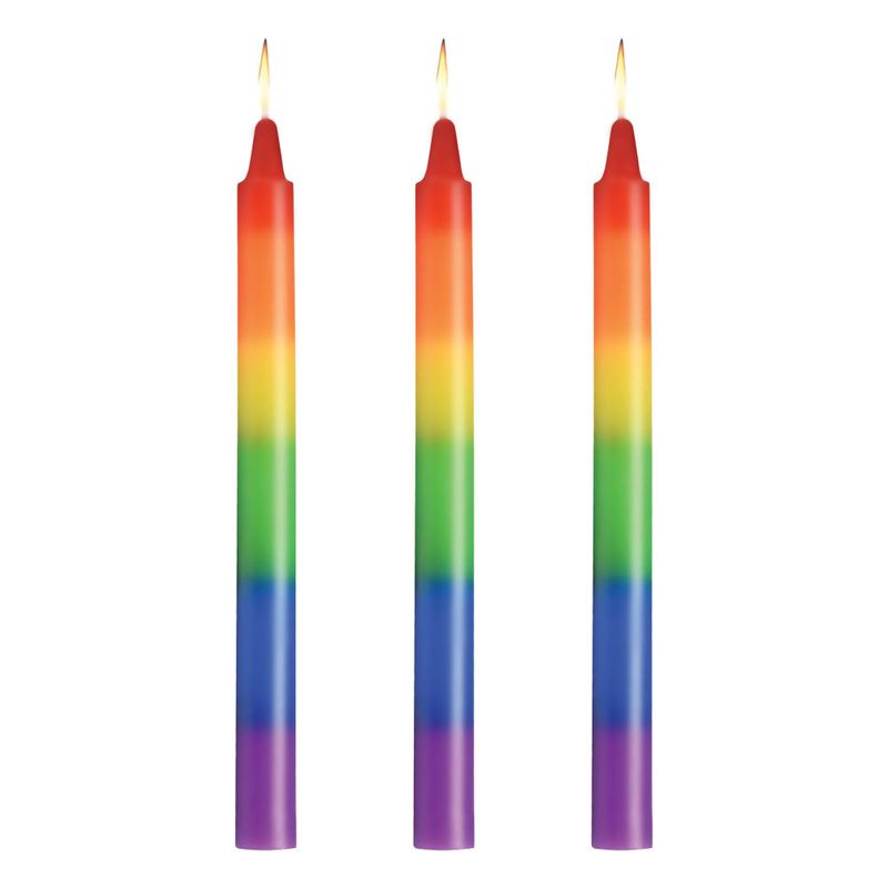 Master Series Pride Candles Rainbow Drip Candle, 3-pack