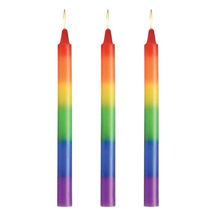 Master Series Pride Candles Rainbow Drip Candle, 3-pack