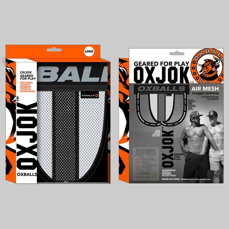 Oxballs Airmesh Swagger Jockstrap, Black, Blue, White, S-XL