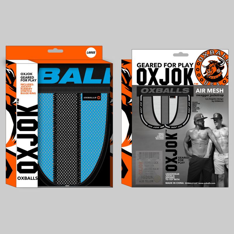 Oxballs Airmesh Swagger Jockstrap, Black, Blue, White, S-XL