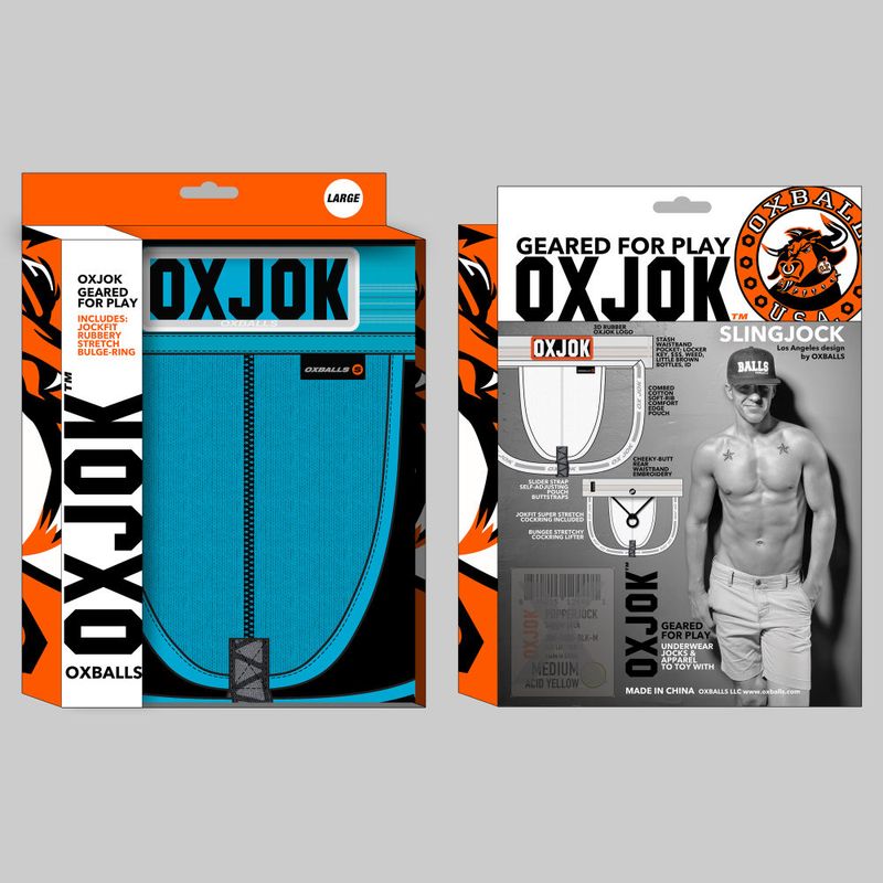 Oxballs Slingjock Upthrust Slider-Strap Jock, Black, Blue, S-XL