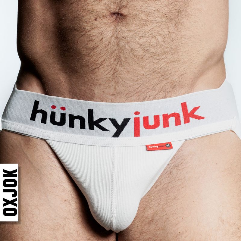 Oxballs Hunker Slider Strap Jock, White, S-XL
