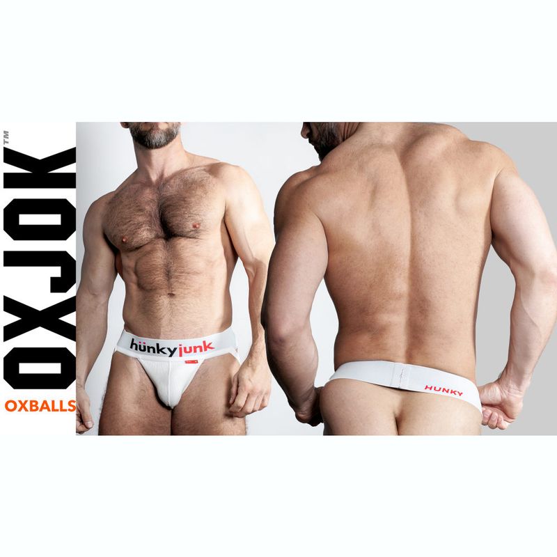 Oxballs Hunker Slider Strap Jock, White, S-XL