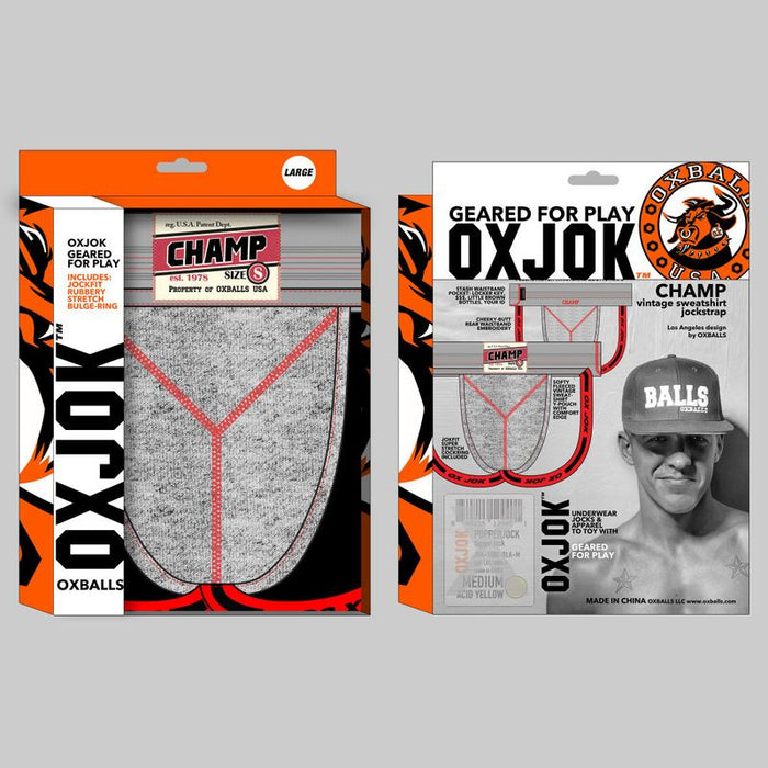 Oxballs Champ Vintage Jockstrap, Grey, S-XL