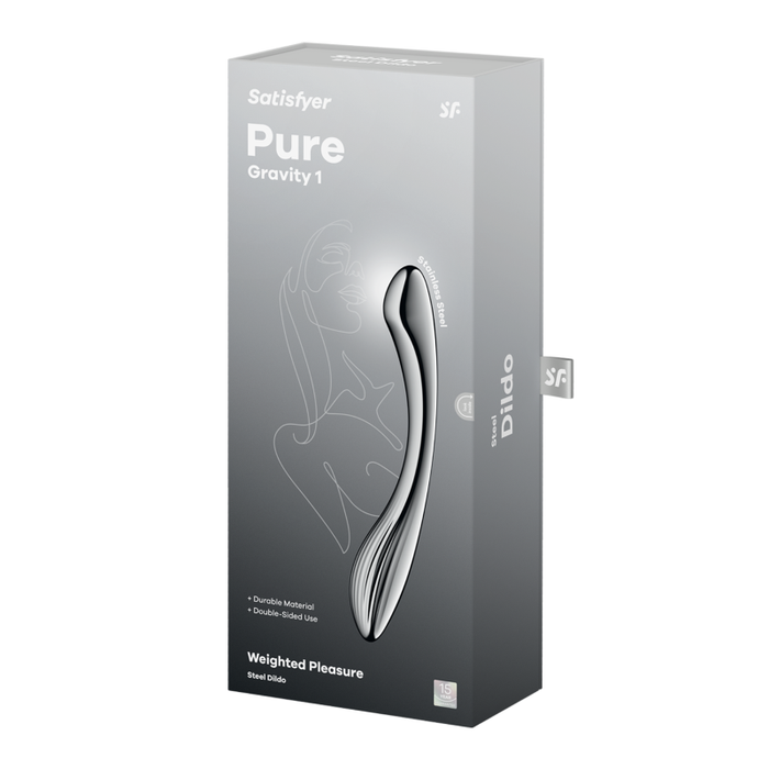 Satisfyer Pure Gravity 1 Metal Dildo, Silver