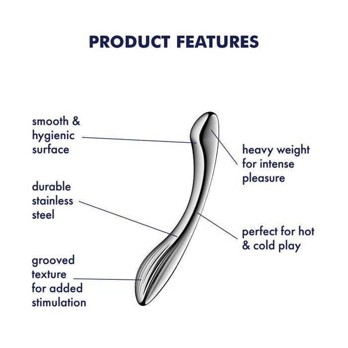 Satisfyer Pure Gravity 1 Metal Dildo, Silver