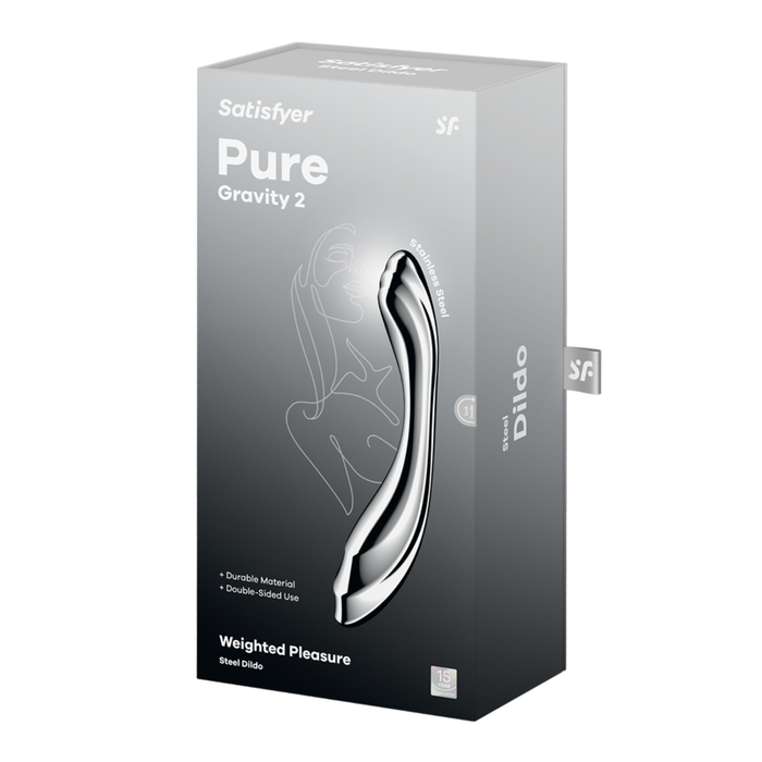 Satisfyer Pure Gravity 2 Metal Dildo, Silver
