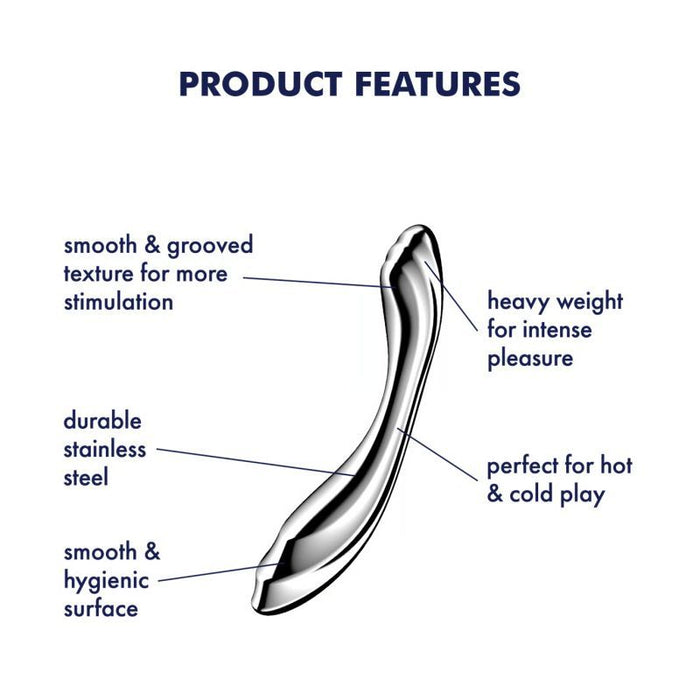 Satisfyer Pure Gravity 2 Metal Dildo, Silver